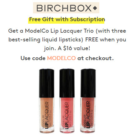 Receive a free 3-piece bonus gift with your Birchbox subscription purchase