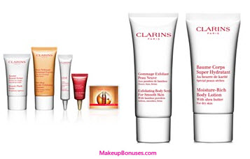 Receive a free 5-piece bonus gift with your $65 Clarins purchase