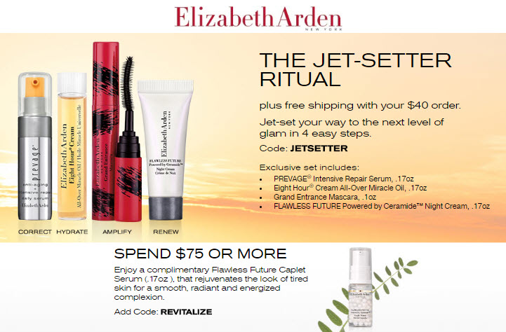 Receive a free 4-piece bonus gift with your $40 Elizabeth Arden purchase