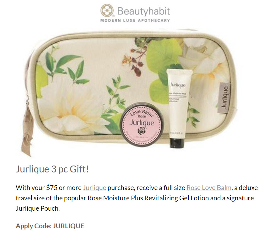 Receive a free 3-piece bonus gift with your $75 Jurlique purchase