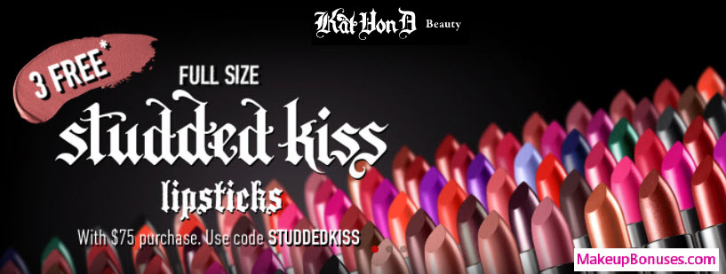 Receive a free 3-piece bonus gift with your $75 Kat Von D Beauty purchase