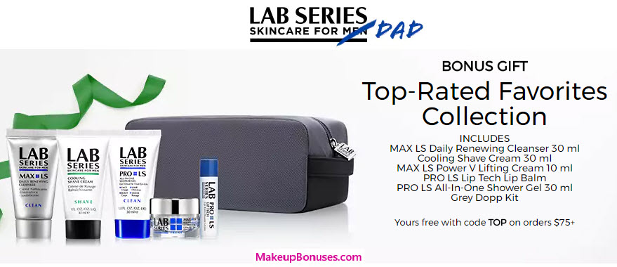 Receive a free 6-piece bonus gift with your $75 LAB SERIES purchase