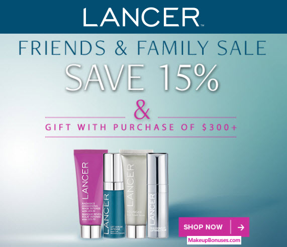Receive a free 4-piece bonus gift with your $300 LANCER purchase