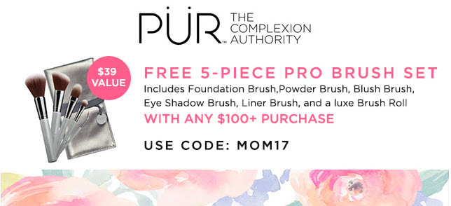 Receive a free 5-piece bonus gift with your $100 PÜR purchase