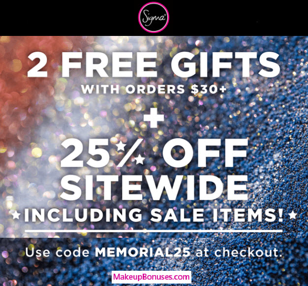 Receive your choice of 5-piece bonus gift with your $30 Sigma Beauty purchase