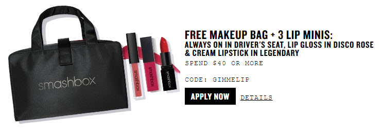 Receive a free 4-piece bonus gift with your $40 Smashbox purchase
