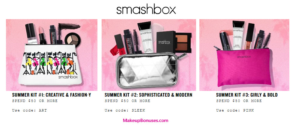 Receive your choice of 5-piece bonus gift with your $50 Smashbox purchase