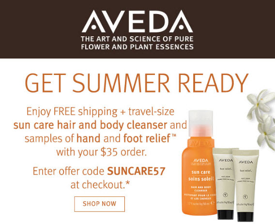 Receive a free 3-piece bonus gift with your $35 Aveda purchase