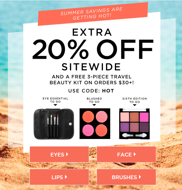 Receive a free 3-piece bonus gift with your $30 BH Cosmetics purchase