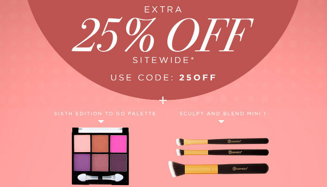 Receive a free 4-piece bonus gift with your $25 BH Cosmetics purchase