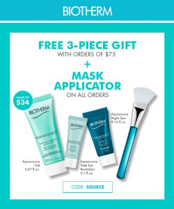 Receive a free 4-piece bonus gift with your $75 Biotherm purchase