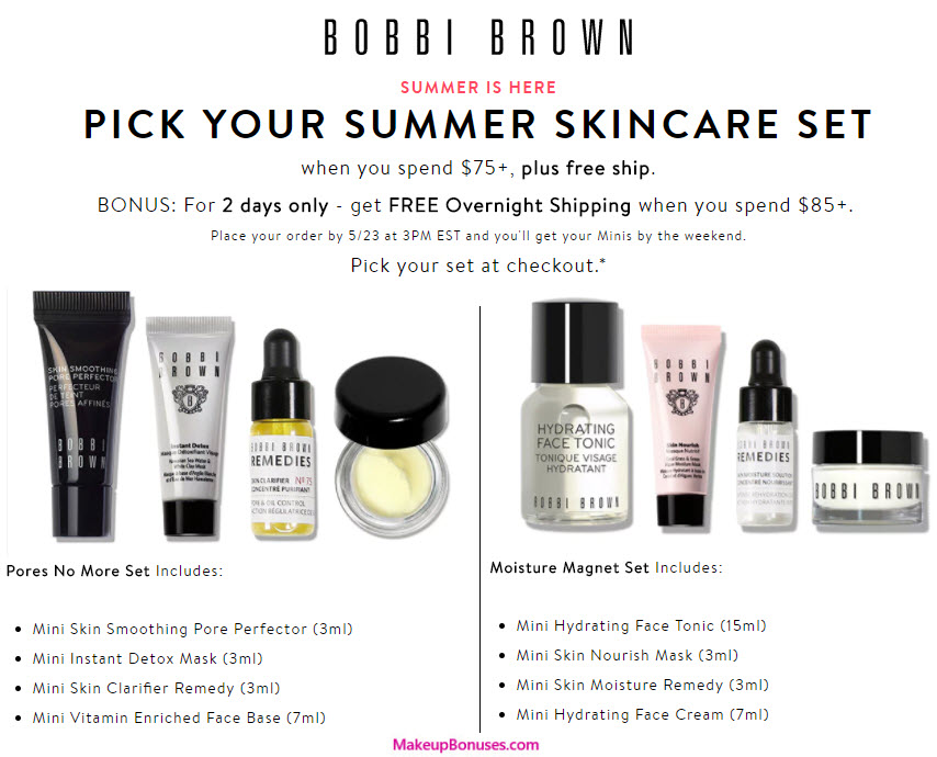 Receive your choice of 4-piece bonus gift with your $75 Bobbi Brown purchase