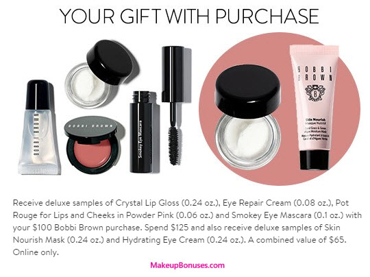 Receive a free 6-piece bonus gift with your $125 Bobbi Brown purchase