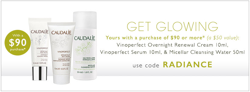 Receive a free 3-piece bonus gift with your $90 Caudalie purchase