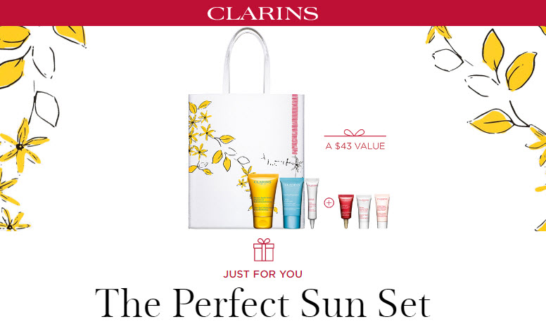 Receive a free 4-piece bonus gift with your $100 Clarins purchase
