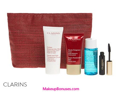 Receive a free 5-piece bonus gift with your $50 Clarins purchase
