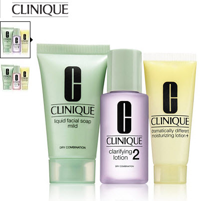Receive your choice of 3-piece bonus gift with your Clinique 3-step product purchase