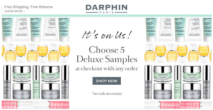 Receive your choice of 5-piece bonus gift with your Darphin purchase