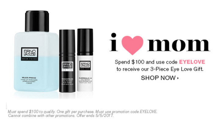 Receive a free 3-piece bonus gift with your $100 Erno Laszlo purchase