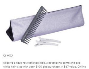 Receive a free 4-piece bonus gift with your $100 GHD purchase