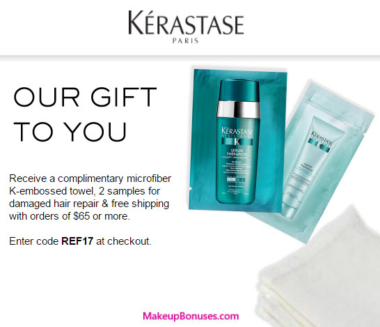 Receive a free 3-piece bonus gift with your $65 Kérastase purchase