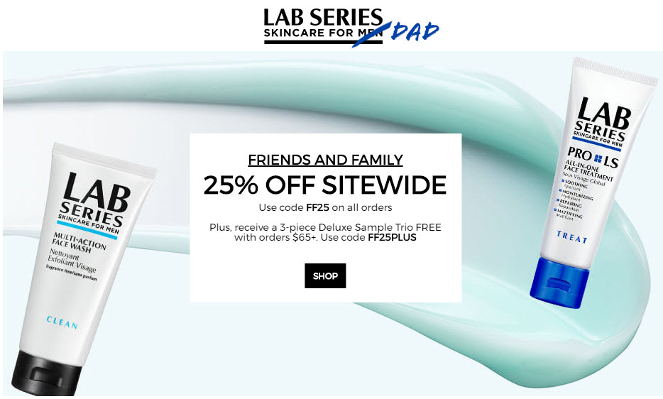 Receive a free 3-piece bonus gift with your $65 LAB SERIES purchase