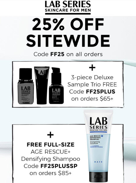 Receive a free 4-piece bonus gift with your $85 LAB SERIES purchase