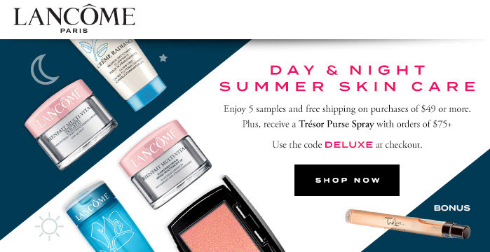 Receive a free 5-piece bonus gift with your $49 Lancôme purchase