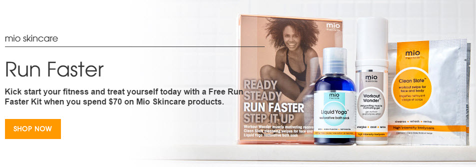 Receive a free 3-piece bonus gift with your $70 Mio Skincare purchase