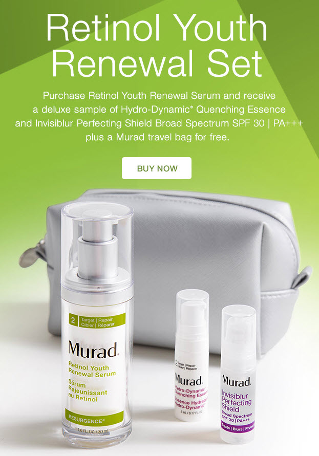Receive a free 3-piece bonus gift with your Retinol Youth Renewal Serum purchase