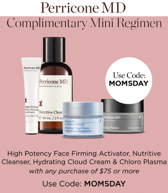 Receive a free 4-piece bonus gift with your $75 Perricone MD purchase