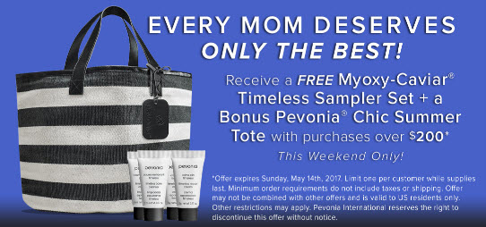 Receive a free 5-piece bonus gift with your $200 Pevonia purchase