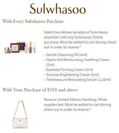 Receive your choice of 3-piece bonus gift with your $350 Sulwhasoo purchase