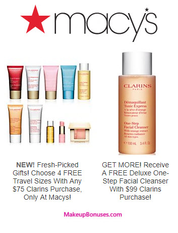 Receive a free 4-pc gift with your $75 Clarins purchase