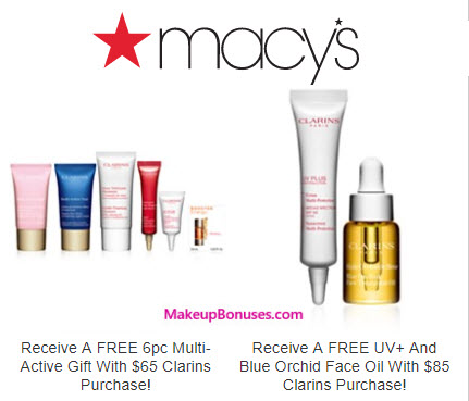 Receive a free 8-pc gift with your $85 Clarins purchase