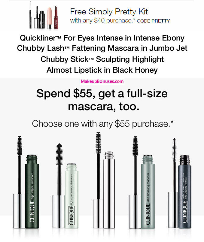 Receive your choice of 5-pc gift with your $55 Clinique purchase