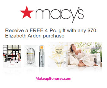 Receive a free 4-piece bonus gift with your $70 Elizabeth Arden purchase