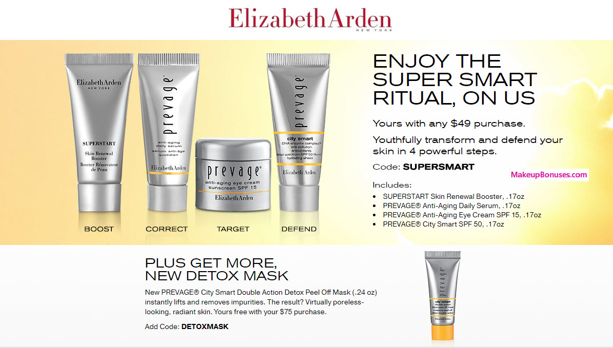 Receive a free 4-pc gift with your $49 Elizabeth Arden purchase