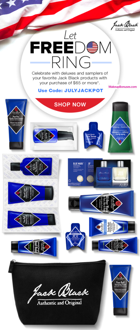Receive a free 16-pc gift with your $65 Jack Black purchase