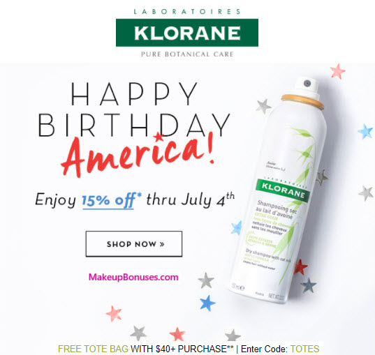 Klorane 15% Off - MakeupBonuses.com