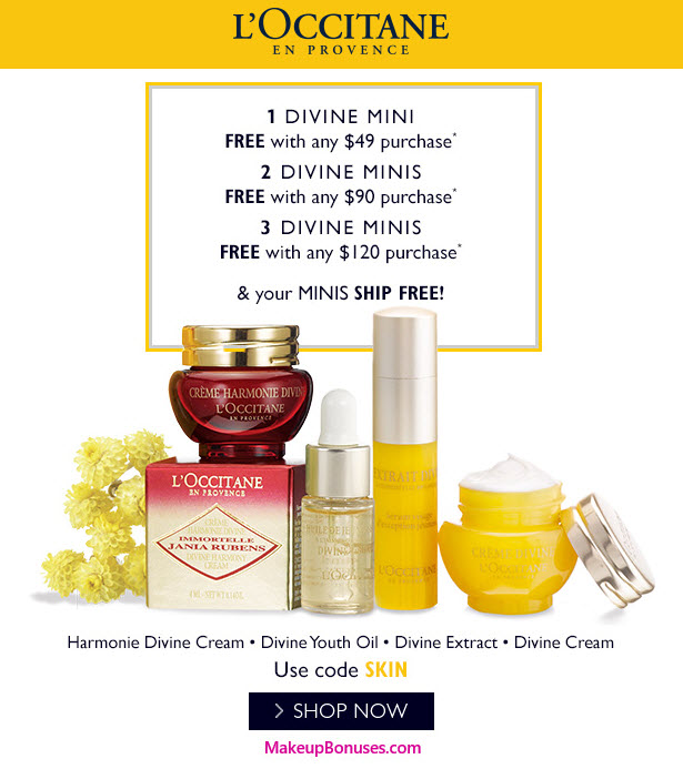 Receive your choice of 3-piece bonus gift with your $120 L'Occitane purchase