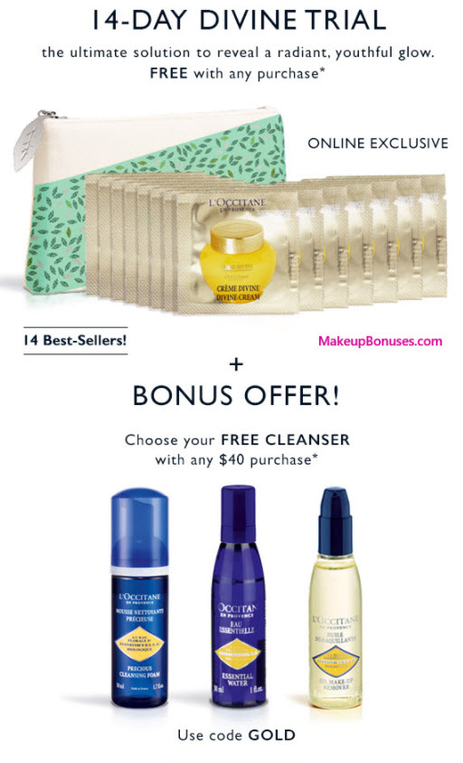Receive a free 15-pc gift with your L'Occitane purchase