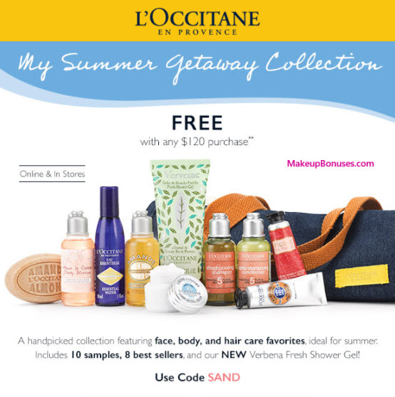 Receive a free 21-pc gift with your $120 L'Occitane purchase