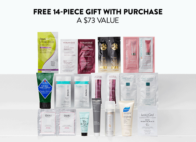 Receive a free 14-piece bonus gift with your $55 Hair Care purchase