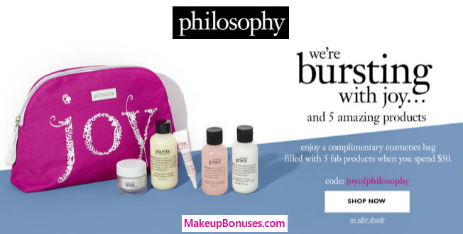Receive a free 6-pc gift with your $50 philosophy purchase