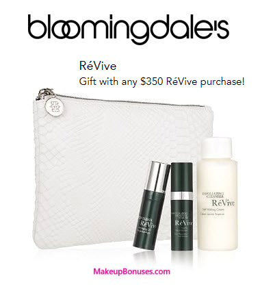 Receive a free 4-piece bonus gift with your $350 RéVive purchase
