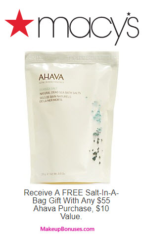 Receive a free 6-pc gift with your $55 AHAVA purchase