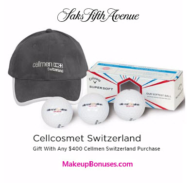 Receive a free 4-piece bonus gift with your $400 Cellcosmet Switzerland purchase