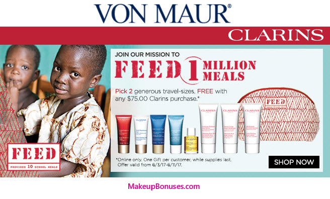 Receive your choice of 3-piece bonus gift with your $75 Clarins purchase