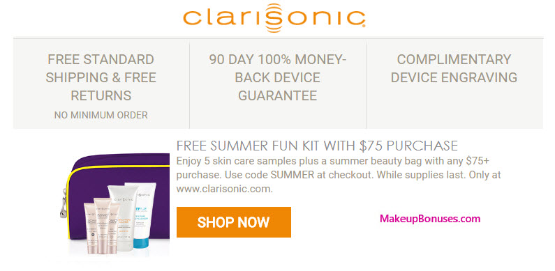 Receive a free 6-pc gift with your $75 Clarisonic purchase